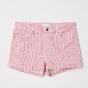 Red and white stripe shorts H&M size 4
